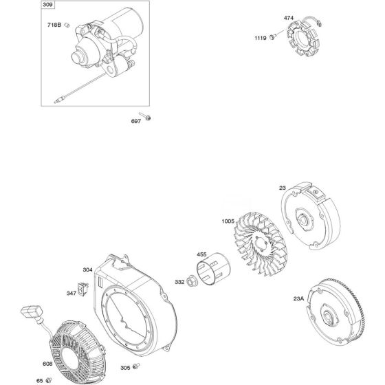 Alternator Assembly for Briggs and Stratton Model No.130G32-0022-F1 Horizontal Shaft Engine