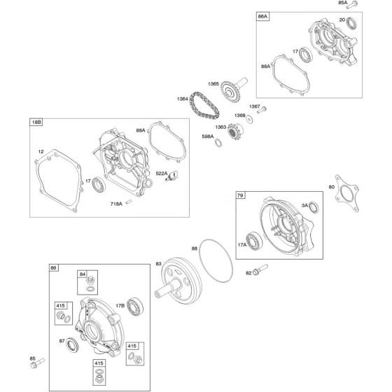 Gear Reduction Assembly for Briggs and Stratton Model No.130G32-0022-F1 Horizontal Shaft Engine