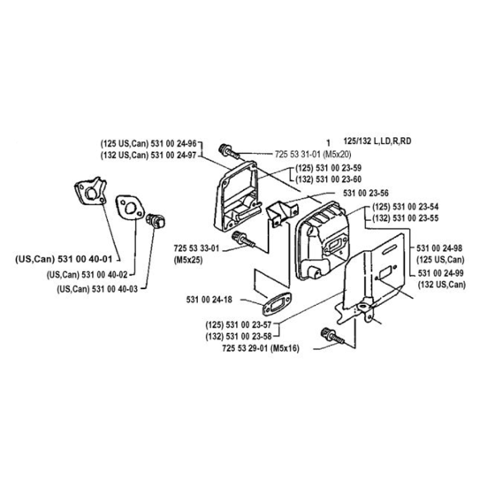 Muffler  for Husqvarna 132 L Trimmer/ Edgers