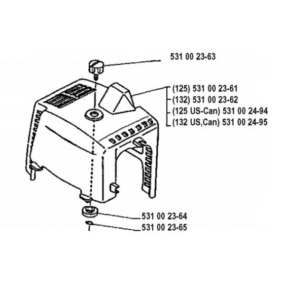 Cylinder Cover for Husqvarna 132 L Trimmer/ Edgers