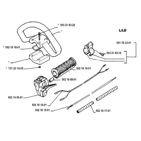 Handle & Controls-1 for Husqvarna 132 LD Trimmer/ Edgers