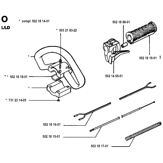 Handle & Controls for Husqvarna 132RD Brushcutters