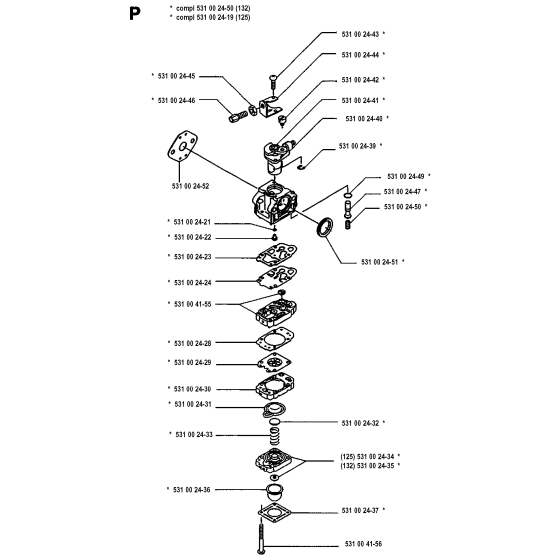 Carburetor Details for Husqvarna 132RD Brushcutters