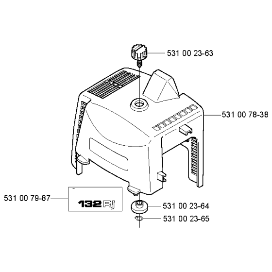 Cylinder Cover for Husqvarna 132RJ Brushcutters