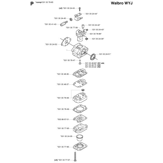 Carburetor Details for Husqvarna 133R Brushcutters