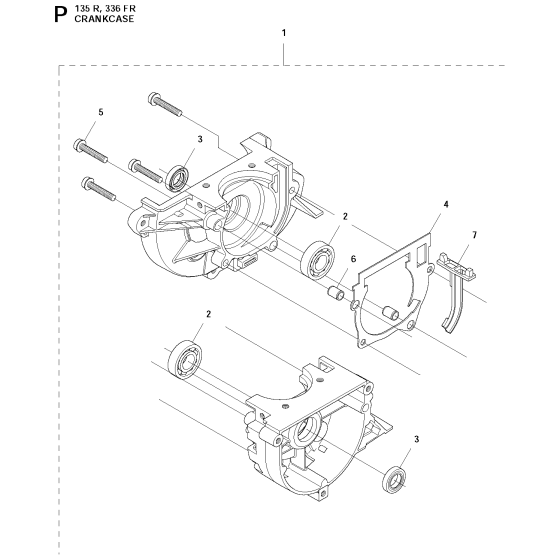 Crankcase for Husqvarna 135R Brushcutters