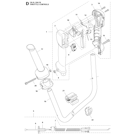 Throttle Controls for Husqvarna 135R Brushcutters