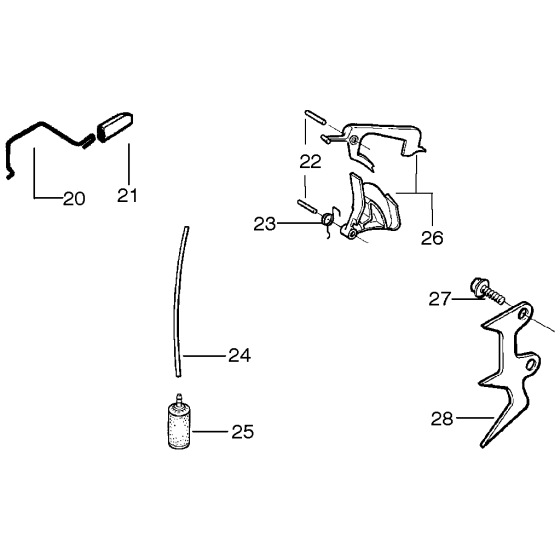 Fuel System Assembly for Husqvarna 136 Chainsaw