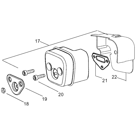 Muffler Assembly for Husqvarna 136LE Chainsaw