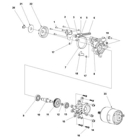 Gearbox Assembly for Husqvarna 136Li Chainsaw