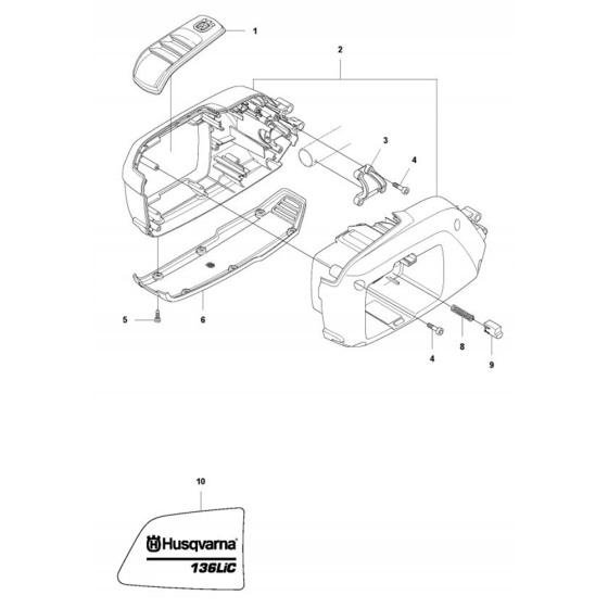 Battery Housing for Husqvarna 136 LiC Trimmer/ Edgers