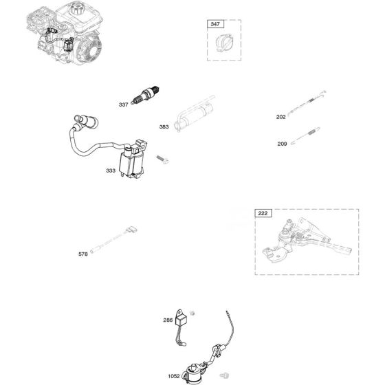 Electrical System Assembly for Briggs and Stratton Model No.13R232-0001-F1 Horizontal Shaft Engine