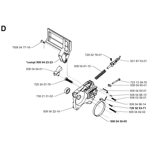 Chain Brake Assembly for Husqvarna 1400 Electric Chainsaws