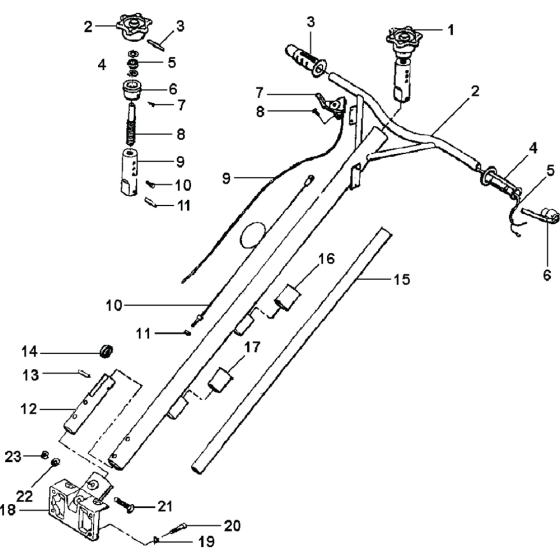 Handle Assembly for Belle 1400 Series Pro Trowel (1200) 