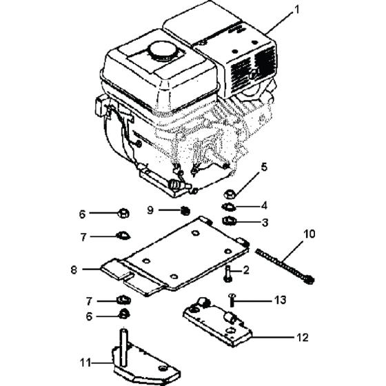 Engine & Bedplate for Belle 1400 Series Pro Trowel (900) 