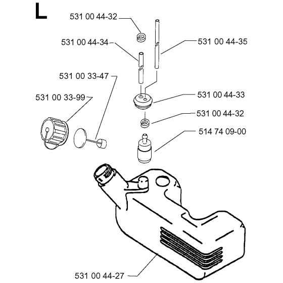 Fuel Tank Assembly For Husqvarna 141B Leaf Blowers