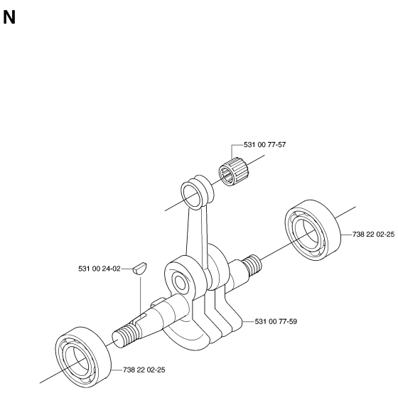 Crankshaft for Husqvarna 143R Brushcutters