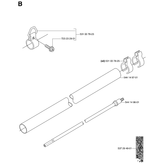 Shaft for Husqvarna 143R Brushcutters