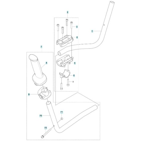 Handle Assembly for Husqvarna 143RS Brushcutter