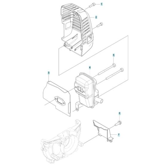 Muffler Assembly for Husqvarna 143RS Brushcutter