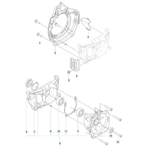 Crankcase Assembly for Husqvarna 143RS Brushcutter