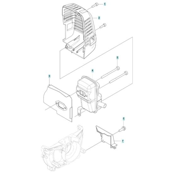 Muffler Assembly for Husqvarna 143RST Brushcutter