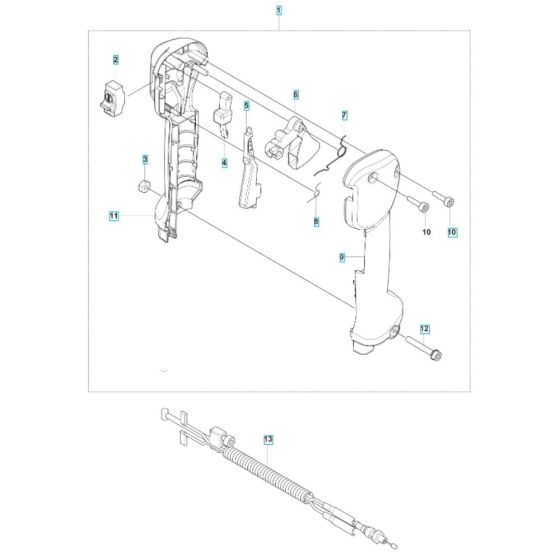 Throttle Assembly for Husqvarna 143RST Brushcutter