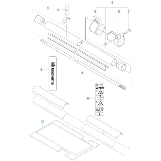 Shaft Assembly for Husqvarna 143RST Brushcutter