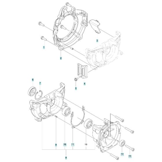 Crankcase Assembly for Husqvarna 143RST Brushcutter