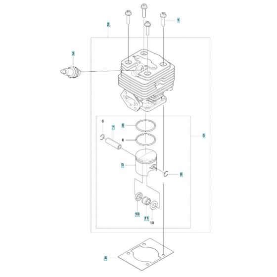 Cylinder Assembly for Husqvarna 143RST Brushcutter