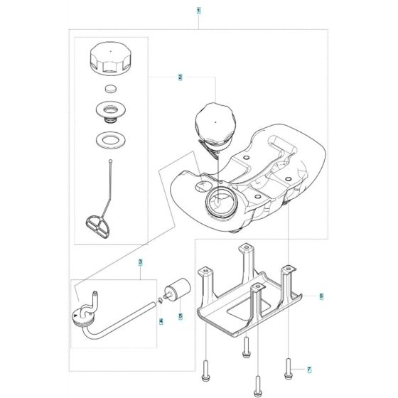 Fuel Tank Assembly for Husqvarna 143RST Brushcutter