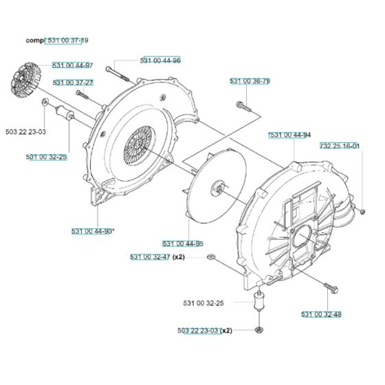 Fan Assembly for Husqvarna 145 BT Blower