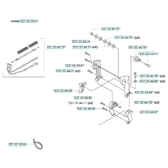 Handle Assembly for Husqvarna 145 BT Blower