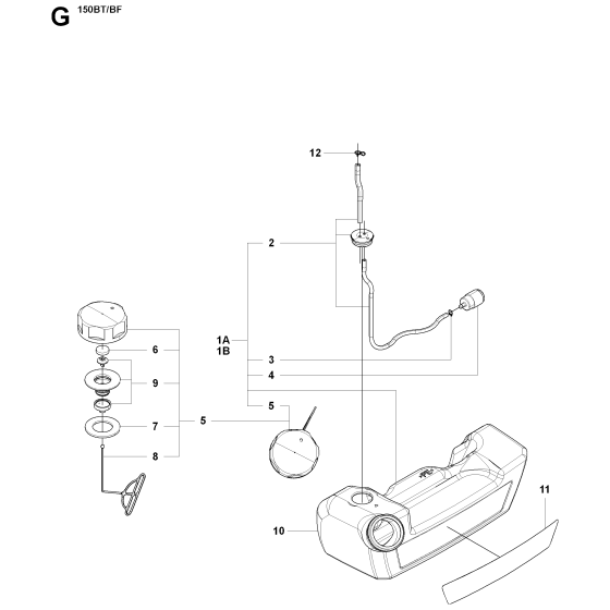 Fuel Tank Assembly For Husqvarna 150BF Leaf Blowers