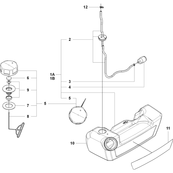 Fuel Tank Assembly For Husqvarna 150BT Leaf Blowers