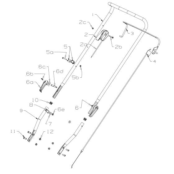 Handle Assembly for Masport 150ST (2015 Sep 464923) Mower