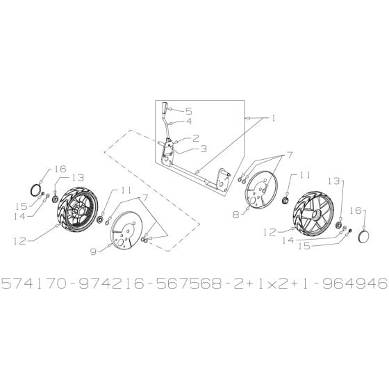 Wheel Assembly for Masport 150ST SP 2019 Jan Mower