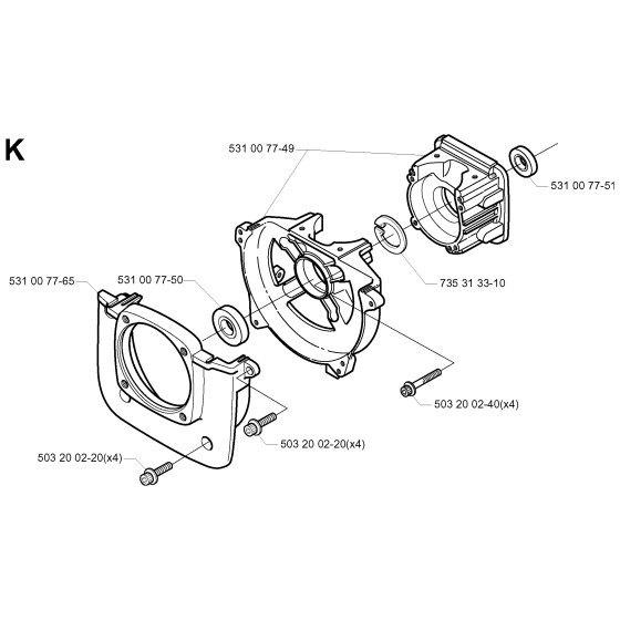 Crankcase for Husqvarna 152RB Brushcutters