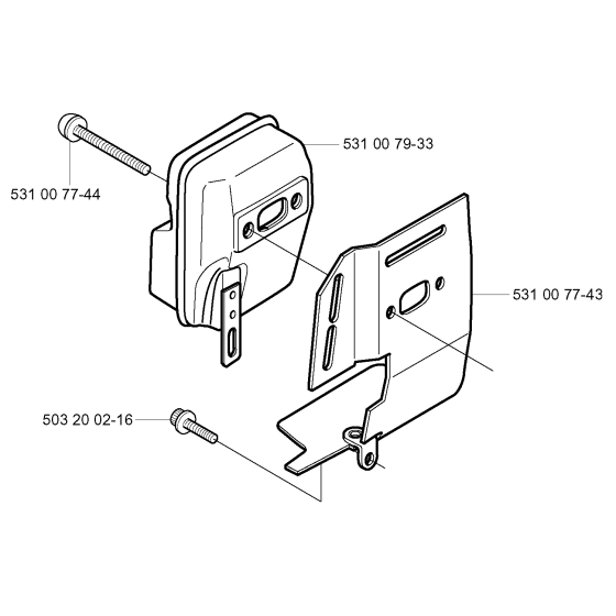 Muffler for Husqvarna 152RJ Brushcutters