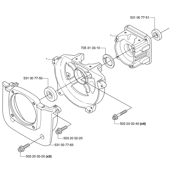 Crankcase for Husqvarna 153R Brushcutters