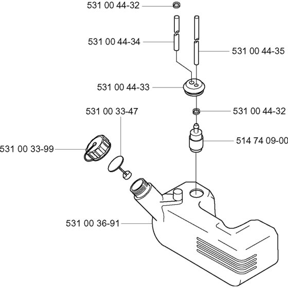 Fuel Tank Assembly For Husqvarna 155B Leaf Blowers