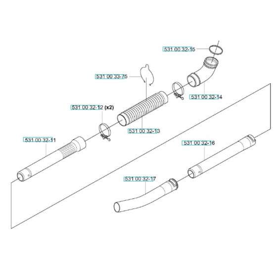 Tube Assembly for Husqvarna 155 BT Blower