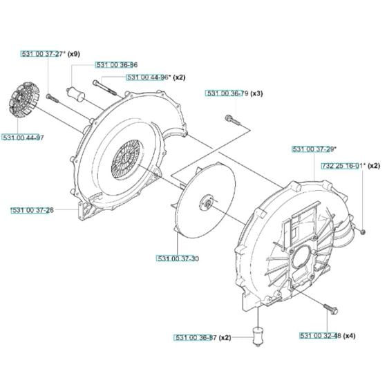 Fan Assembly for Husqvarna 155 BT Blower