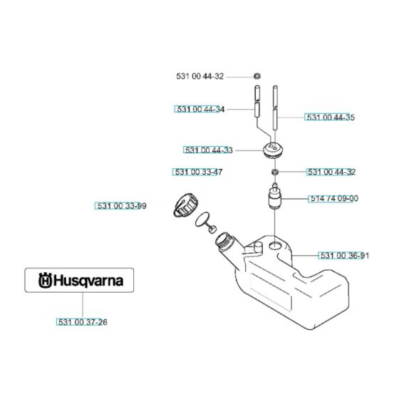 Fuel Tank Assembly for Husqvarna 155 BT Blower