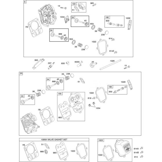 Cylinder Head Assembly for Briggs and Stratton Model No.15C104-3022-F8 Horizontal Shaft Engine