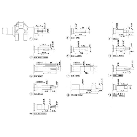 Crankshaft Assembly for Lombardini 15LD (225) Engines