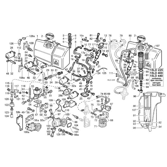 Fuel Tank Assembly for Lombardini 15LD (225) Engines