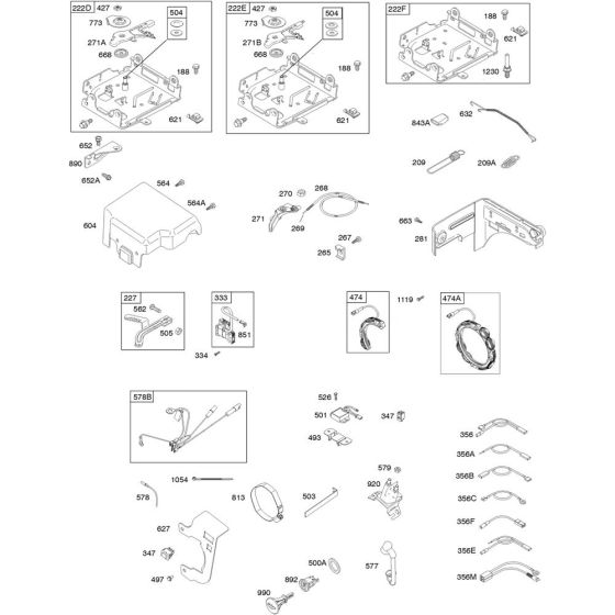 Control Assembly for Briggs and Stratton Model No.15T212-0223-F8 Horizontal Shaft Engine