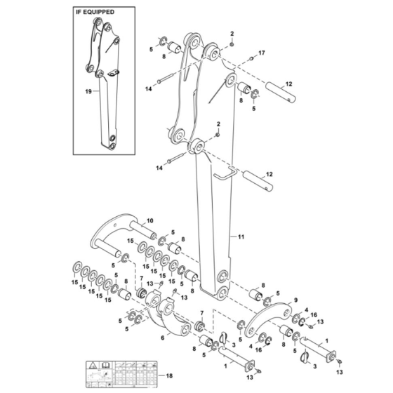 Arm (Standard) Assembly for BobCat E16 (S/N AHLL11001 & Above)