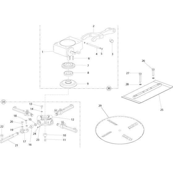 Gearbox & Spider Assembly for Belle 1600 Series Pro & Pro Tilt Trowel 